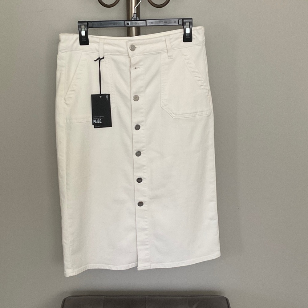 PAIGE Meadow Midi Skirt with Utility Patch - off white